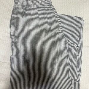 Old Navy Linen-Blend Blue & White Striped Pants